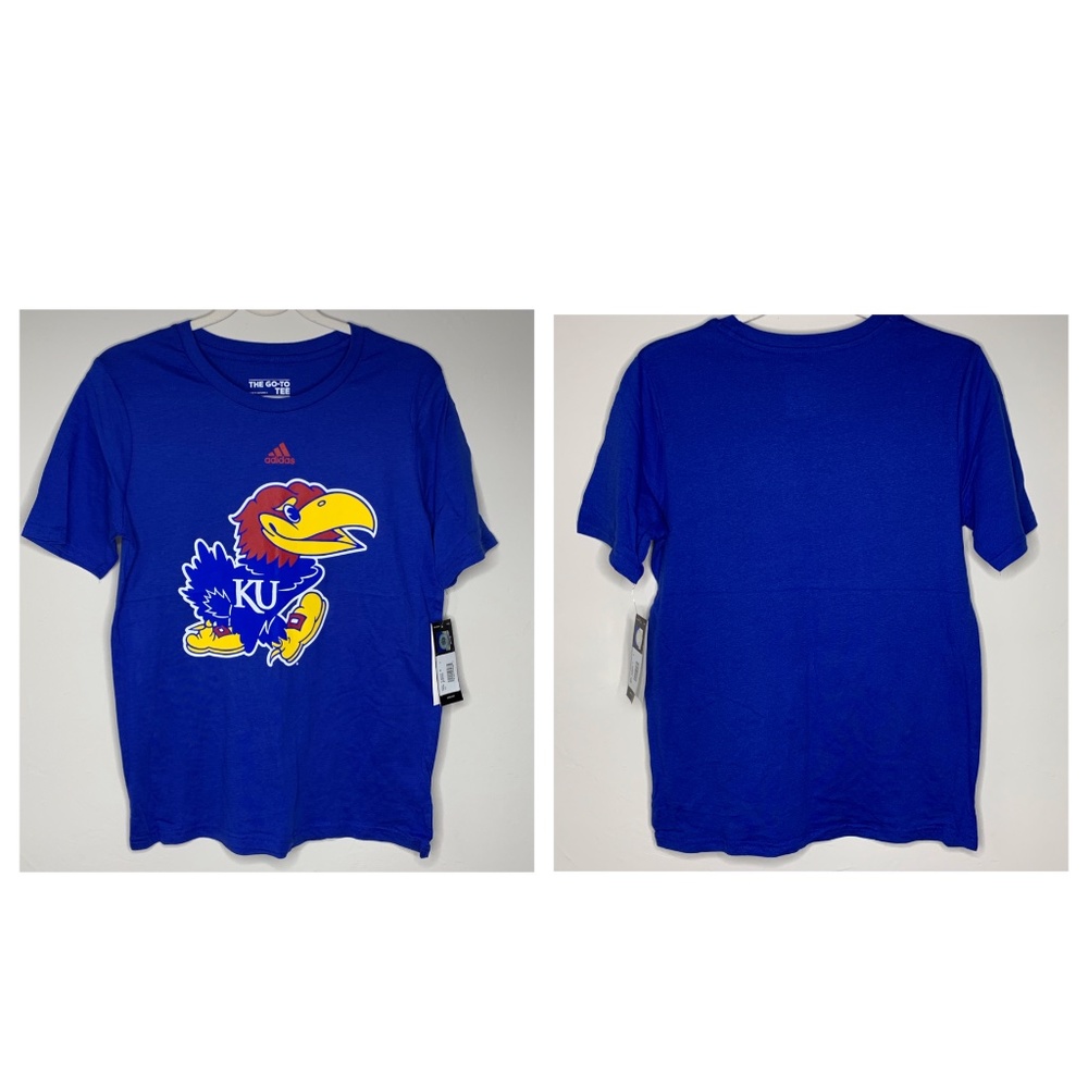 Adidas Youth Kansas University Tee Shirt Royal Blue - D10